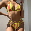 Women's Fashion Lace Up Print Halter Swimsuit